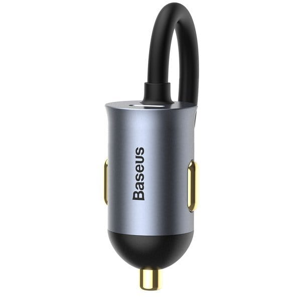 Baseus Share Together 2x USB-A, 2x USB-C, 4x 30W, QC, PD Autoladegerät mit Splitter, Grau