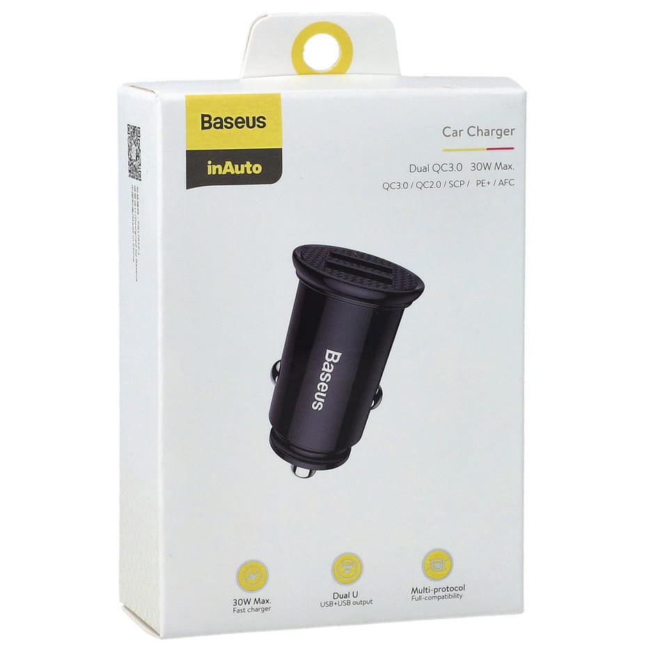 Autoladegerät Baseus Circular Mini 30W, 5A ,2x USB-A, schwarz