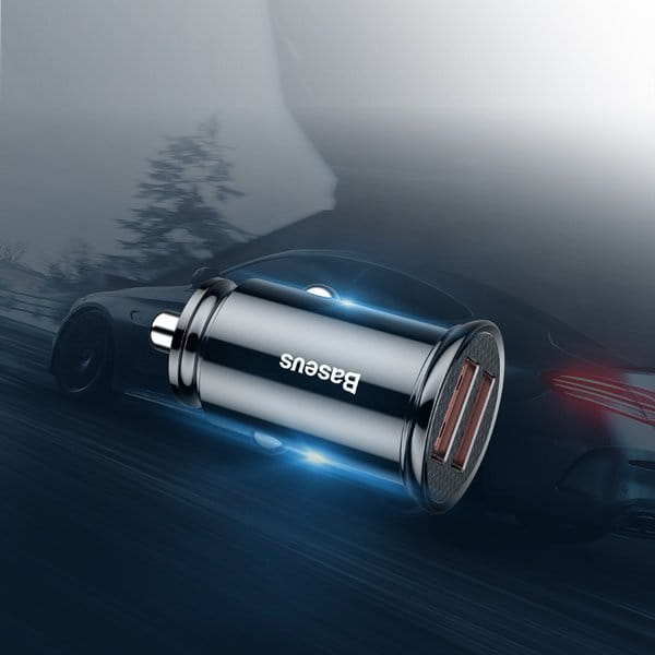 Autoladegerät Baseus Circular Mini 30W, 5A ,2x USB-A, schwarz