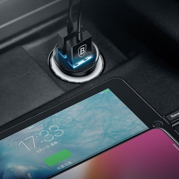 Autoladegerät Baseus Circular Mini 30W, 5A ,2x USB-A, schwarz