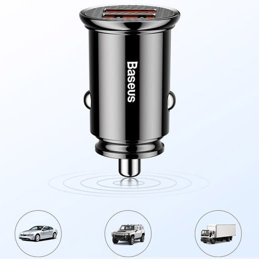 Autoladegerät Baseus Circular Mini 30W, 5A ,2x USB-A, schwarz