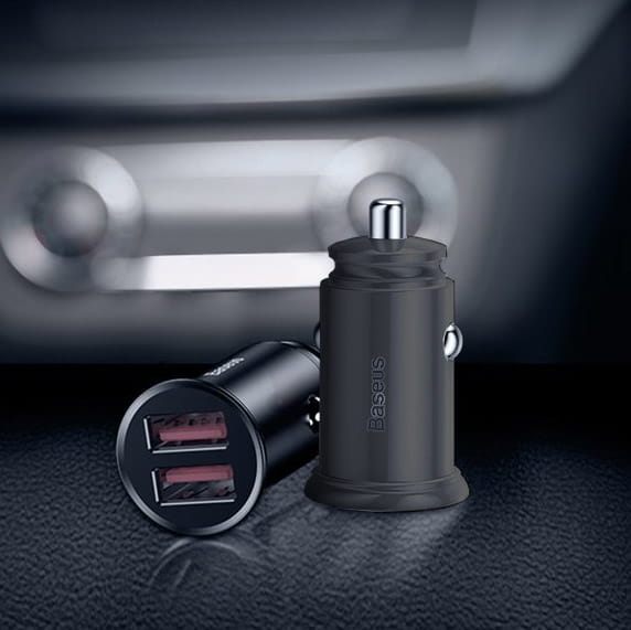 Autoladegerät Baseus Circular Mini 30W, 5A ,2x USB-A, schwarz