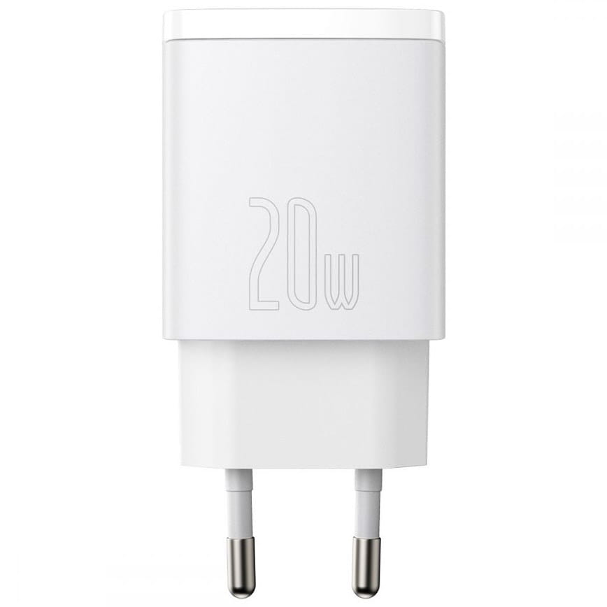 Wandladegerät Baseus Quick Charge 3.0, PD 20W USB-A, USB-C, Weiß