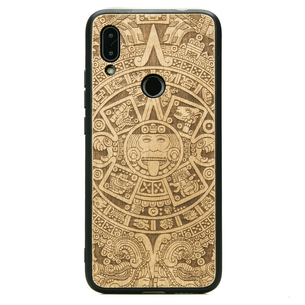 Holzhülle für Xiaomi Redmi 7, Bewood Aniegre Aztekischer Kalender