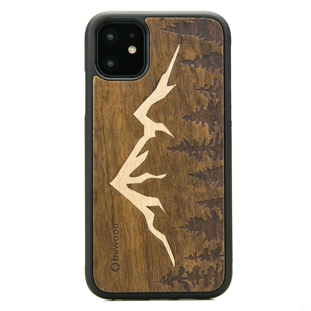 Holzhülle für iPhone 11, Bewood Imbuia-Gebirge