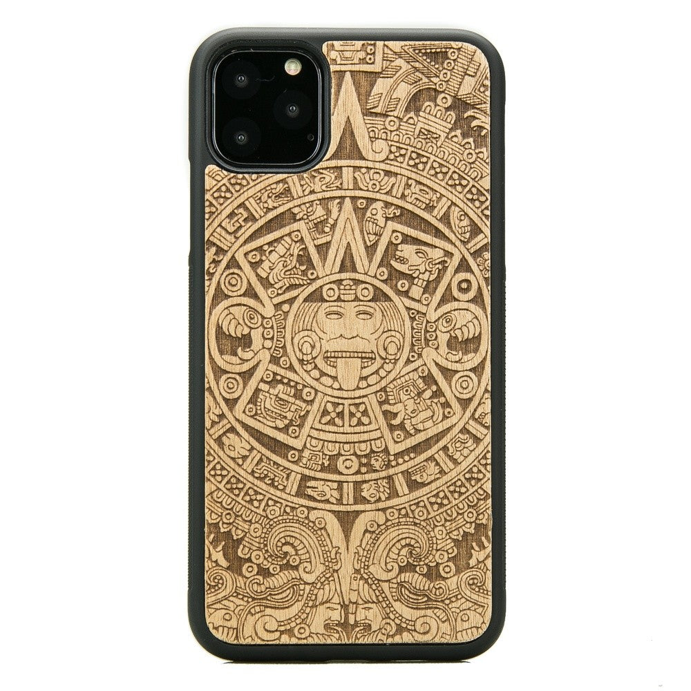 Holzhülle für iPhone 11 Pro Max, Bewood Aniegre Aztekischer Kalender