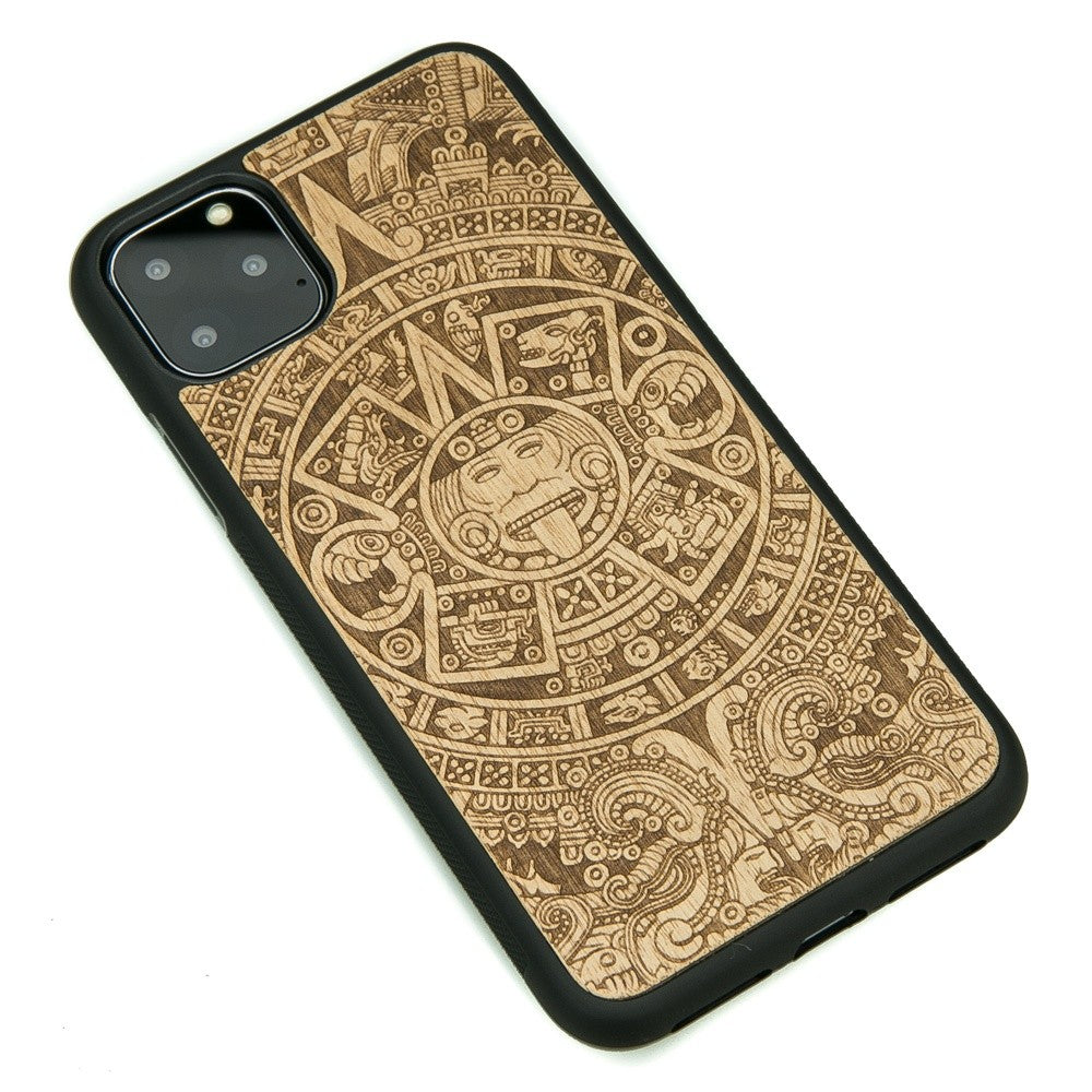 Holzhülle für iPhone 11 Pro Max, Bewood Aniegre Aztekischer Kalender