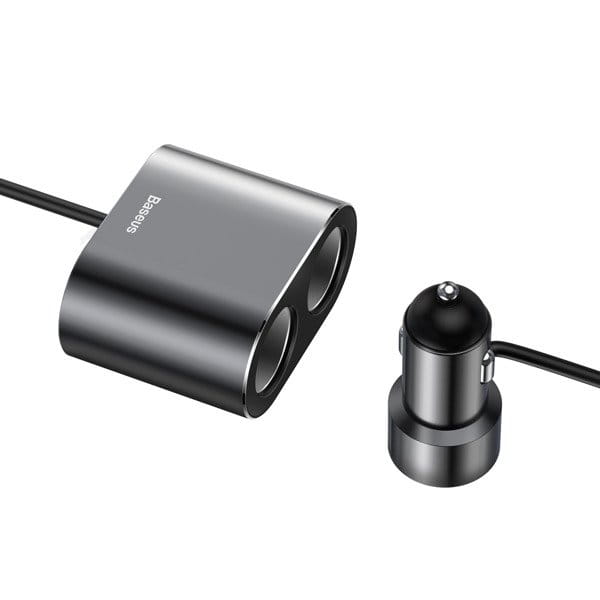 Baseus High Efficiency 2xUSB-A Autoladegerät + duale Zigarettenanzünderbuchse, schwarz