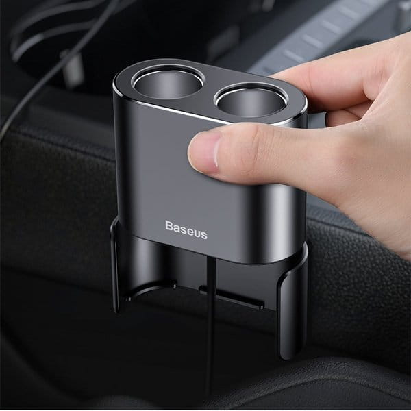 Baseus High Efficiency 2xUSB-A Autoladegerät + duale Zigarettenanzünderbuchse, schwarz