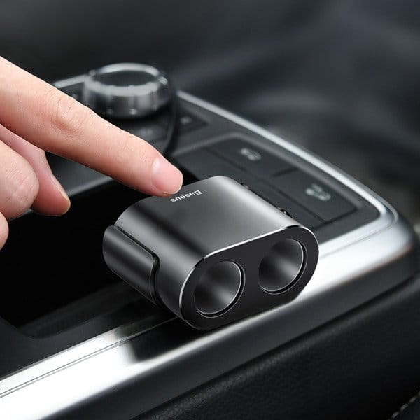 Baseus High Efficiency 2xUSB-A Autoladegerät + duale Zigarettenanzünderbuchse, schwarz