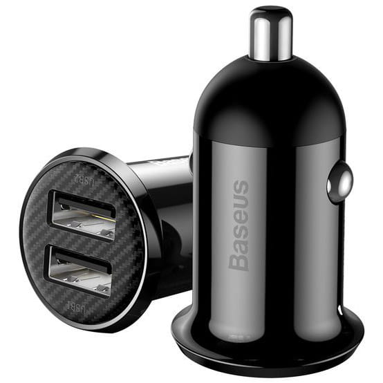 Autoladegerät Baseus Grain Pro 2xUSB-A, 24W, 4.8A, Schwarz