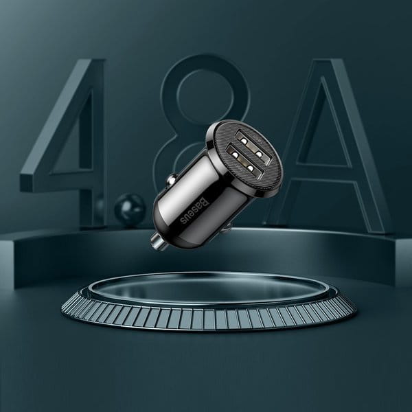 Autoladegerät Baseus Grain Pro 2xUSB-A, 24W, 4.8A, Schwarz