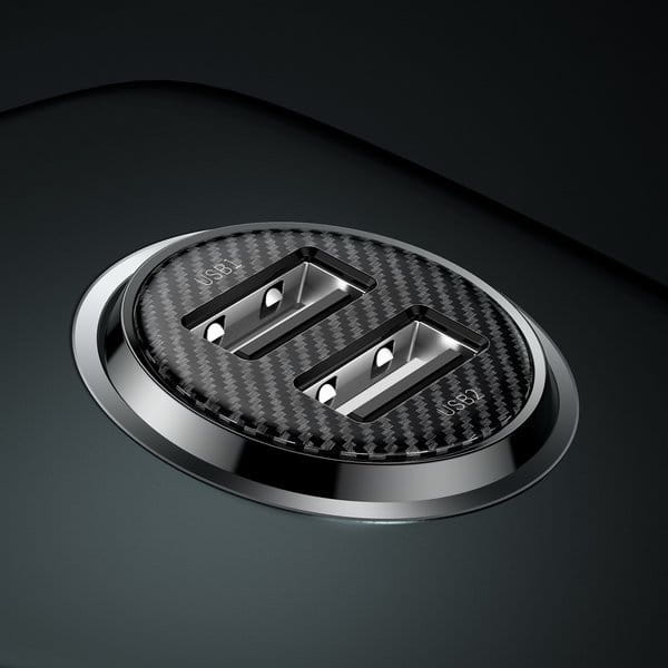 Autoladegerät Baseus Grain Pro 2xUSB-A, 24W, 4.8A, Schwarz