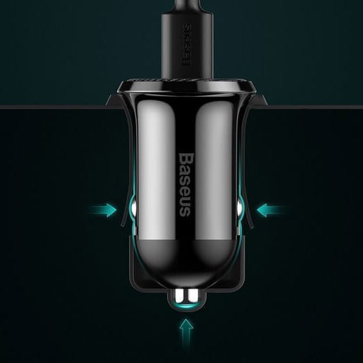 Autoladegerät Baseus Grain Pro 2xUSB-A, 24W, 4.8A, Schwarz