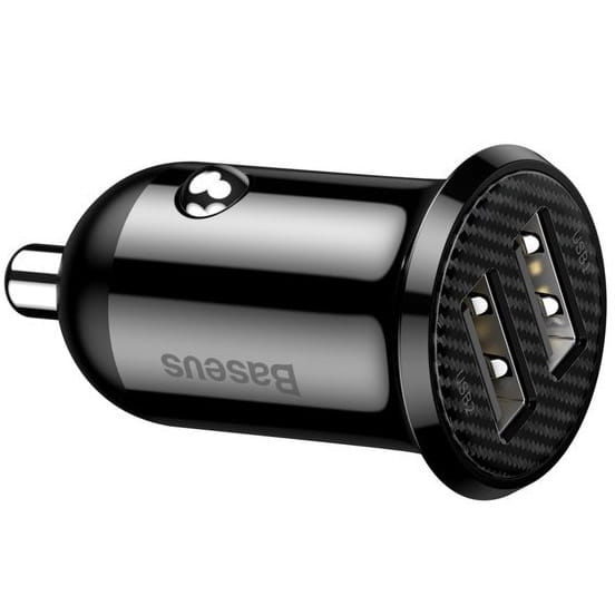 Autoladegerät Baseus Grain Pro 2xUSB-A, 24W, 4.8A, Schwarz