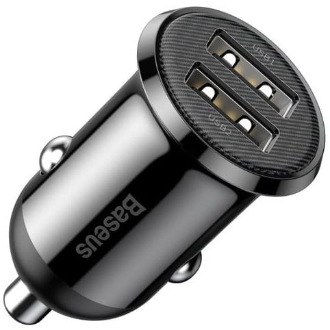 Autoladegerät Baseus Grain Pro 2xUSB-A, 24W, 4.8A, Schwarz