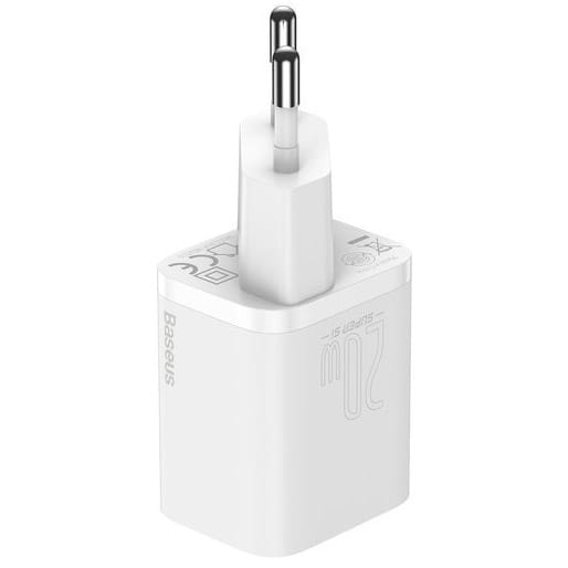 Wandladegerät Baseus Super Si USB-C 20W + kabel Lightning, weiß