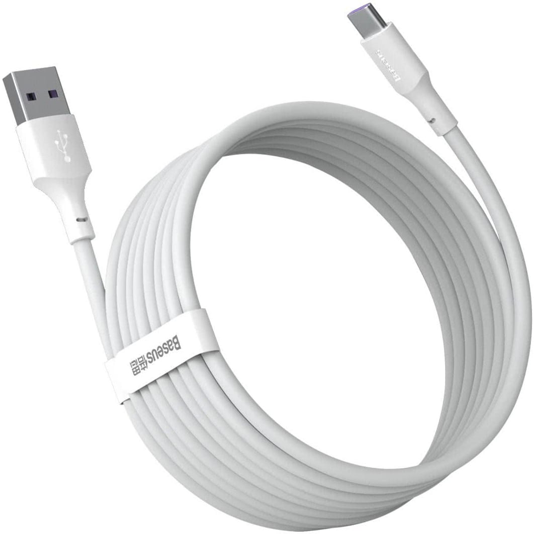 Kabel Baseus Simple Wisdom USB-A für USB-C 5A QC3.0 40W 1.5m, Weiß