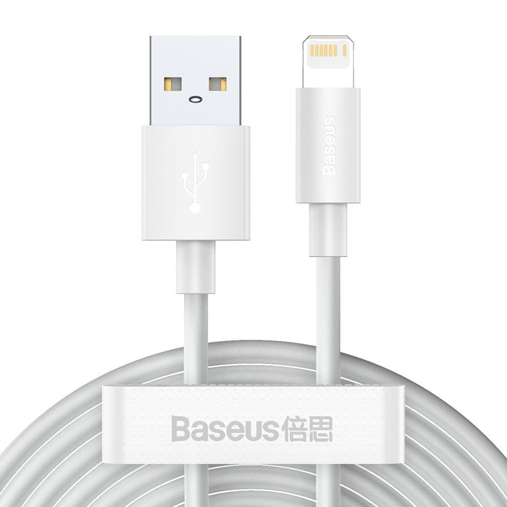 Kabel Baseus Simple Wisdom USB-A für Lightning 2.4A 1.5m, Weiß