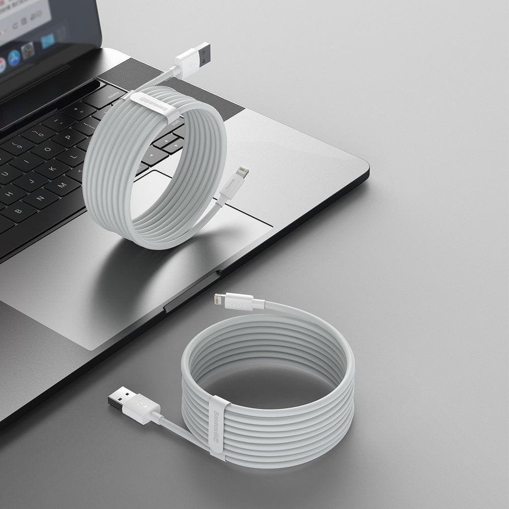Kabel Baseus Simple Wisdom USB-A für Lightning 2.4A 1.5m, Weiß