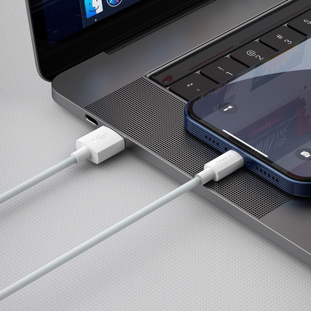 Kabel Baseus Simple Wisdom USB-A für Lightning 2.4A 1.5m, Weiß