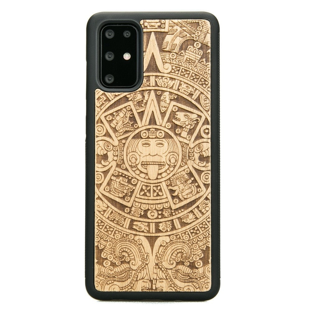 Holzhülle für Galaxy S20 Plus, Bewood Aniegre Aztekischer Kalender