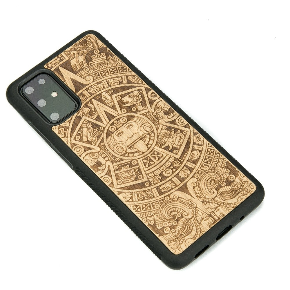Holzhülle für Galaxy S20 Plus, Bewood Aniegre Aztekischer Kalender
