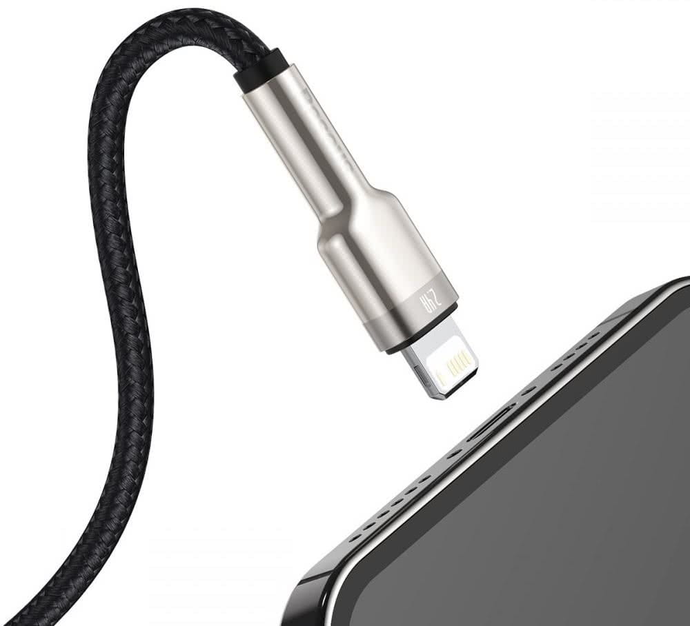 Kabel Baseus Cafule Metal USB-A für Lightning 2.4A 1m, Schwarz