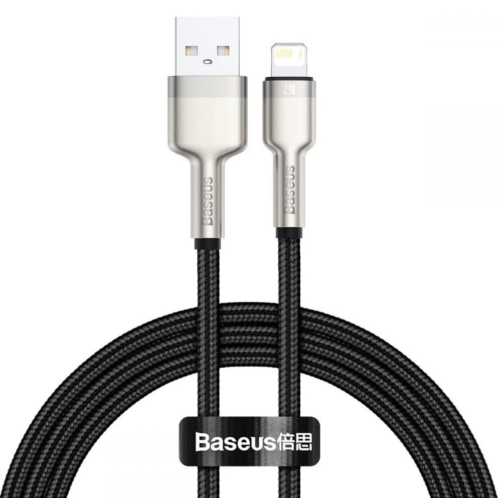 Kabel Baseus Cafule Metal USB-A für Lightning 2.4A 1m, Schwarz