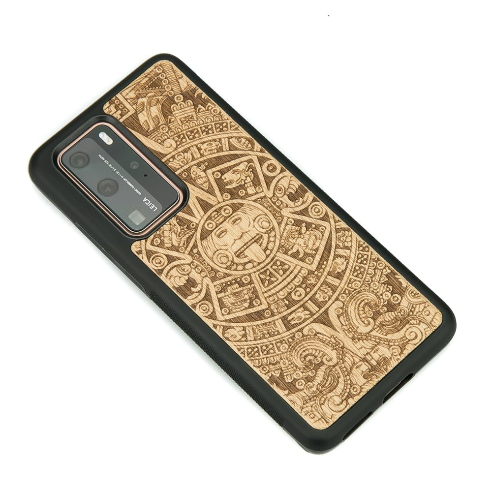 Holzhülle für Huawei P40 Pro, Bewood Aniegre Aztekischer Kalender