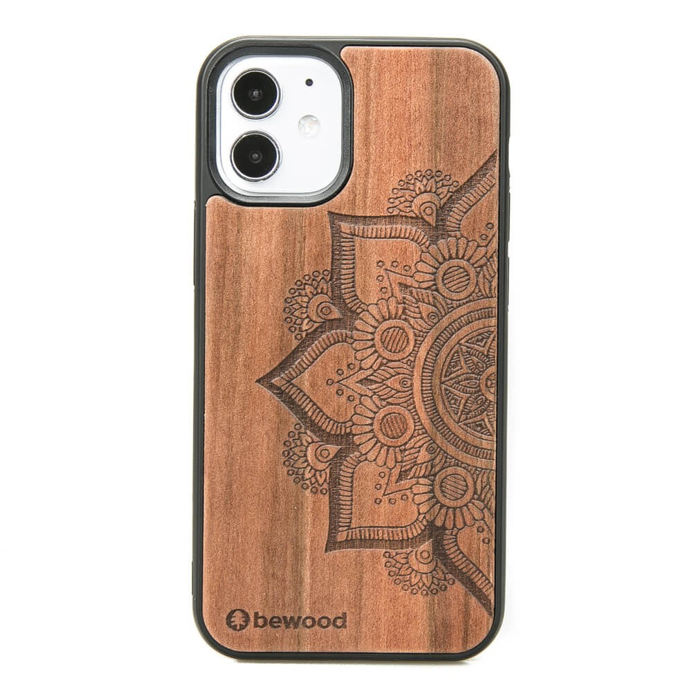 Holzhülle für iPhone 12 Mini, Bewood Apfelbaum Mandala