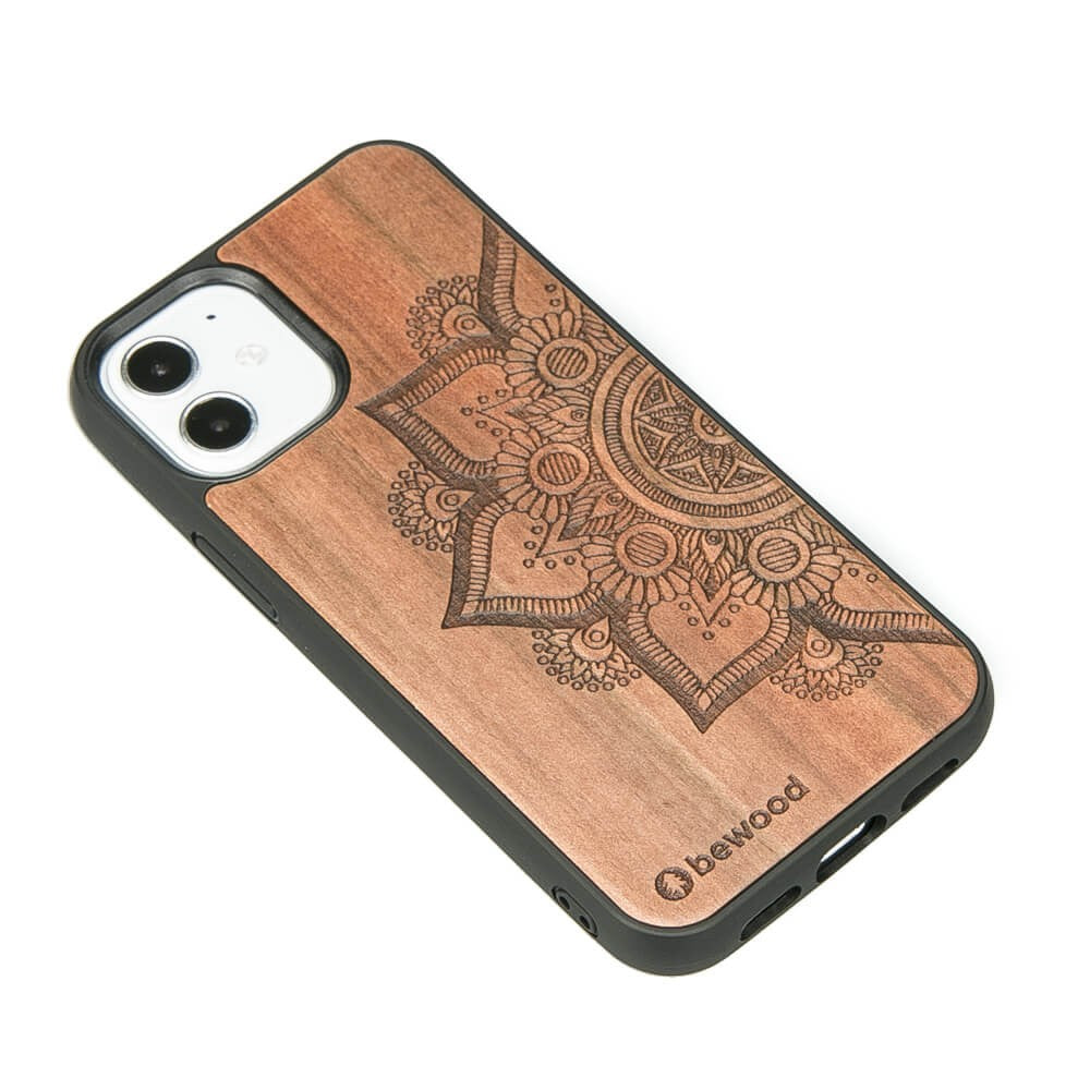 Holzhülle für iPhone 12 Mini, Bewood Apfelbaum Mandala