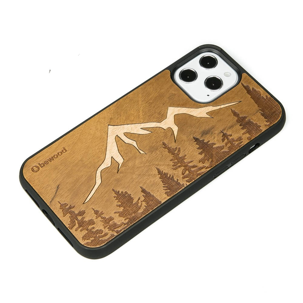 Holzhülle für iPhone 12 Pro Max, Bewood Imbuia-Gebirge