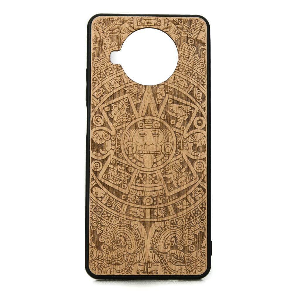 Holzhülle für Xiaomi Mi 10T Lite 5G, Bewood Aniegre Aztekischer Kalender