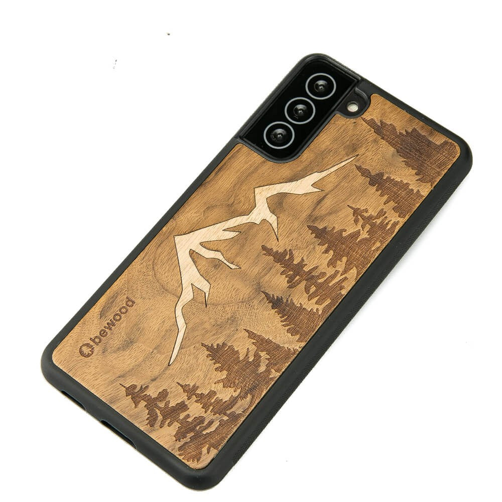Holzhülle für Galaxy S21, Bewood Imbuia-Gebirge