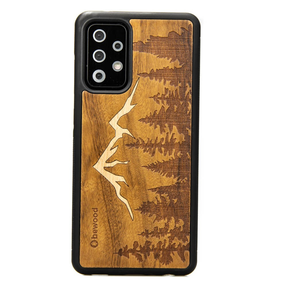 Holzhülle für Galaxy A52s / A52 5G / A52 4G, Bewood Imbuia-Gebirge