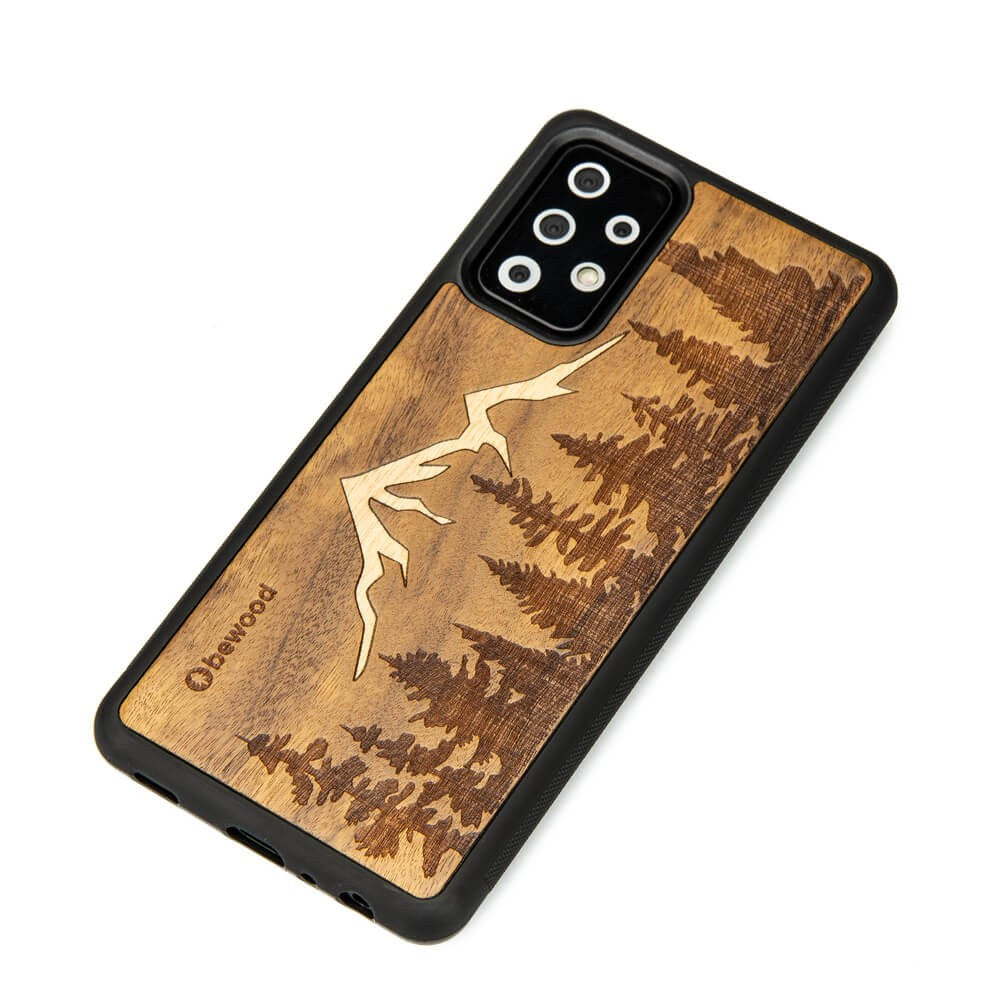 Holzhülle für Galaxy A52s / A52 5G / A52 4G, Bewood Imbuia-Gebirge