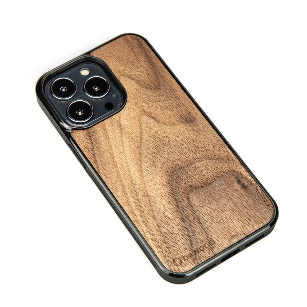 Holzhülle für iPhone 13 Pro, Bewood Amerikanischer Nussbaum