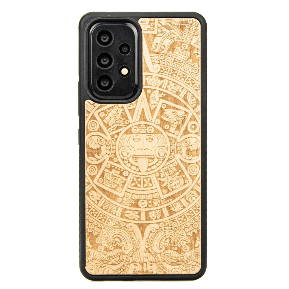 Holzhülle für Galaxy A33 5G, Bewood Aniegre Aztekischer Kalender