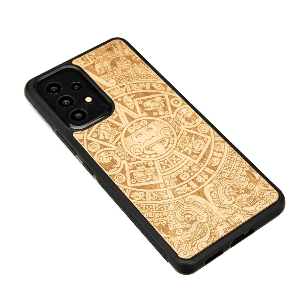 Holzhülle für Galaxy A33 5G, Bewood Aniegre Aztekischer Kalender
