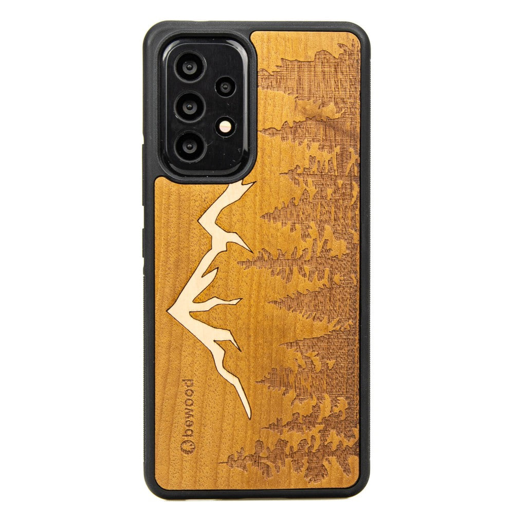 Holzhülle für Galaxy A33 5G, Bewood Imbuia-Gebirge