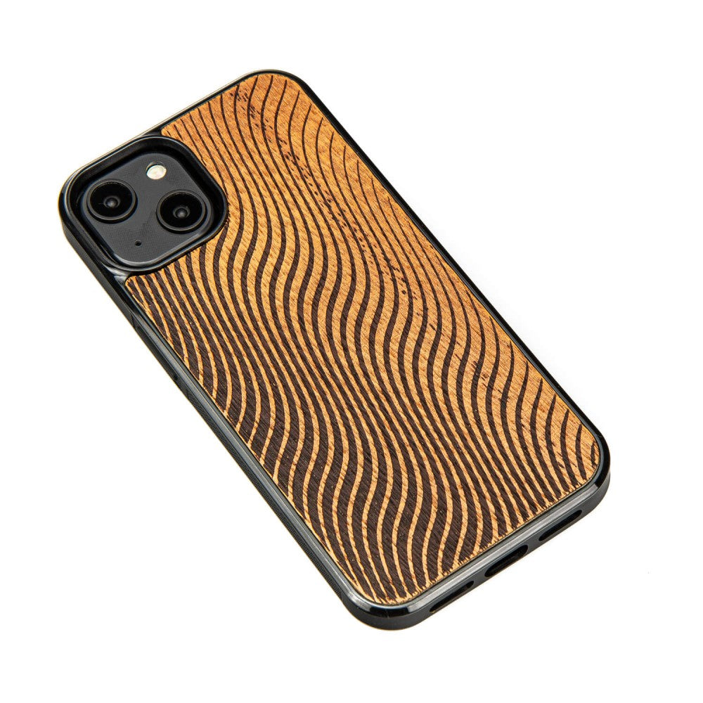 Holzhülle für iPhone 14, Bewood Merbauwellen