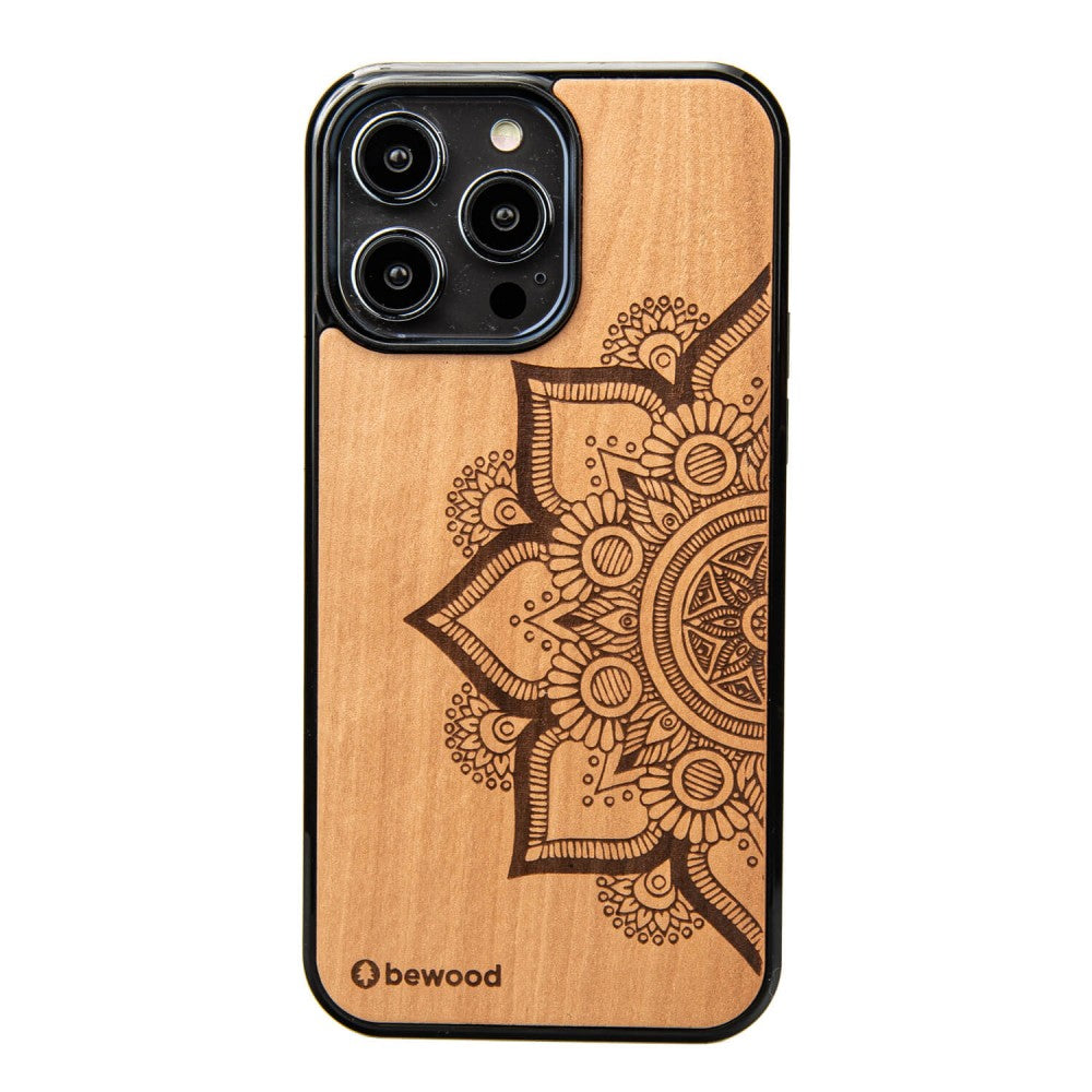 Holzhülle für iPhone 14 Pro Max, Bewood Apfelbaum Mandala