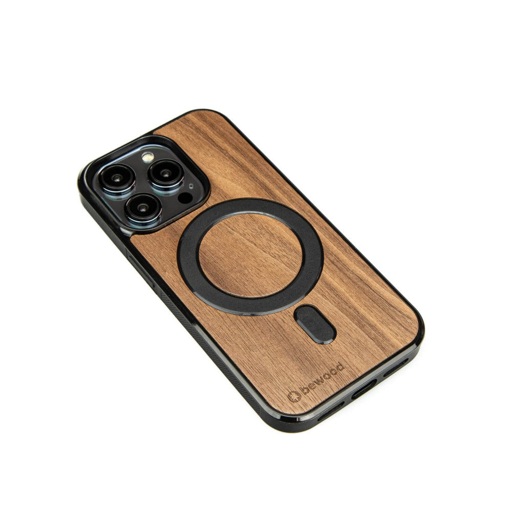 Holzhülle für iPhone 14 Pro, Bewood Amerikanischer für MagSafe