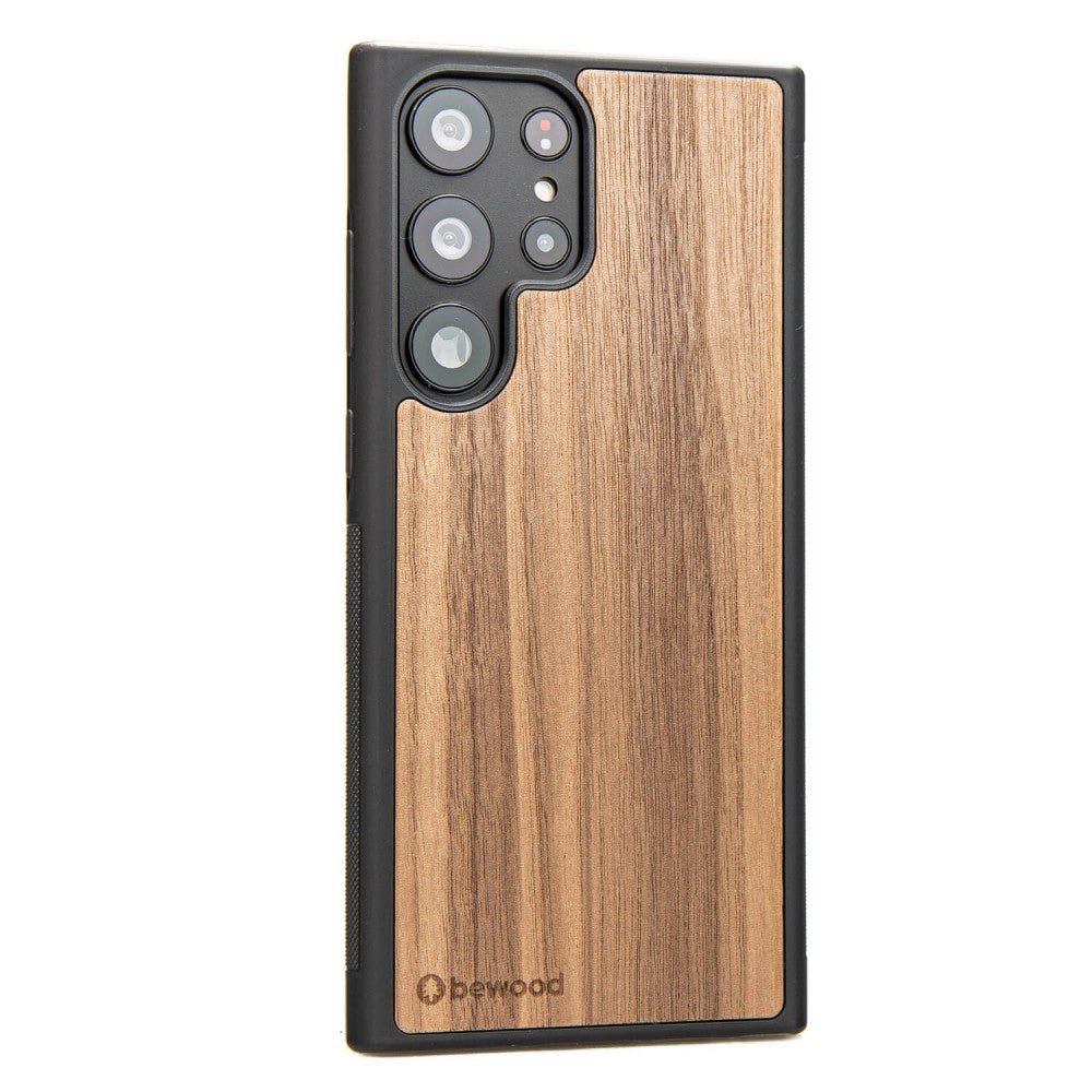 Holzhülle für Galaxy S23 Ultra, Bewood Amerikanischer Nussbaum