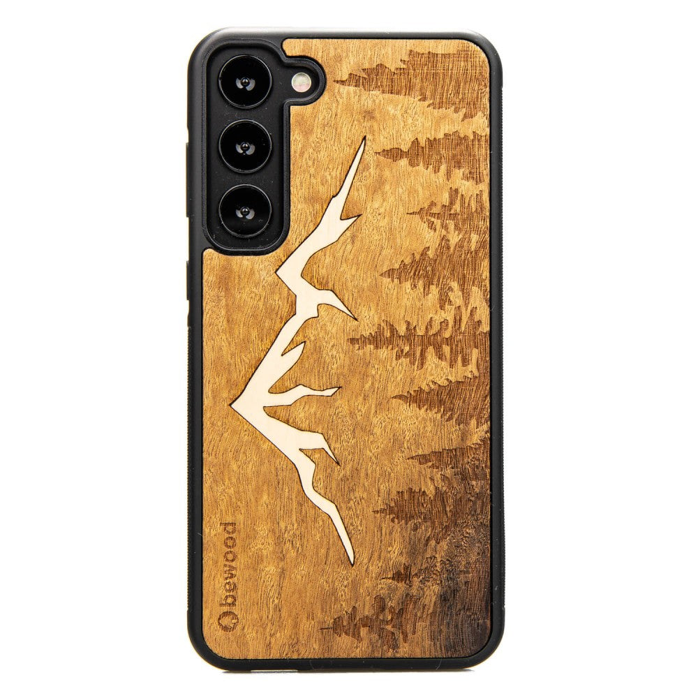 Holzhülle für Galaxy S23 Plus, Bewood Imbuia-Gebirge