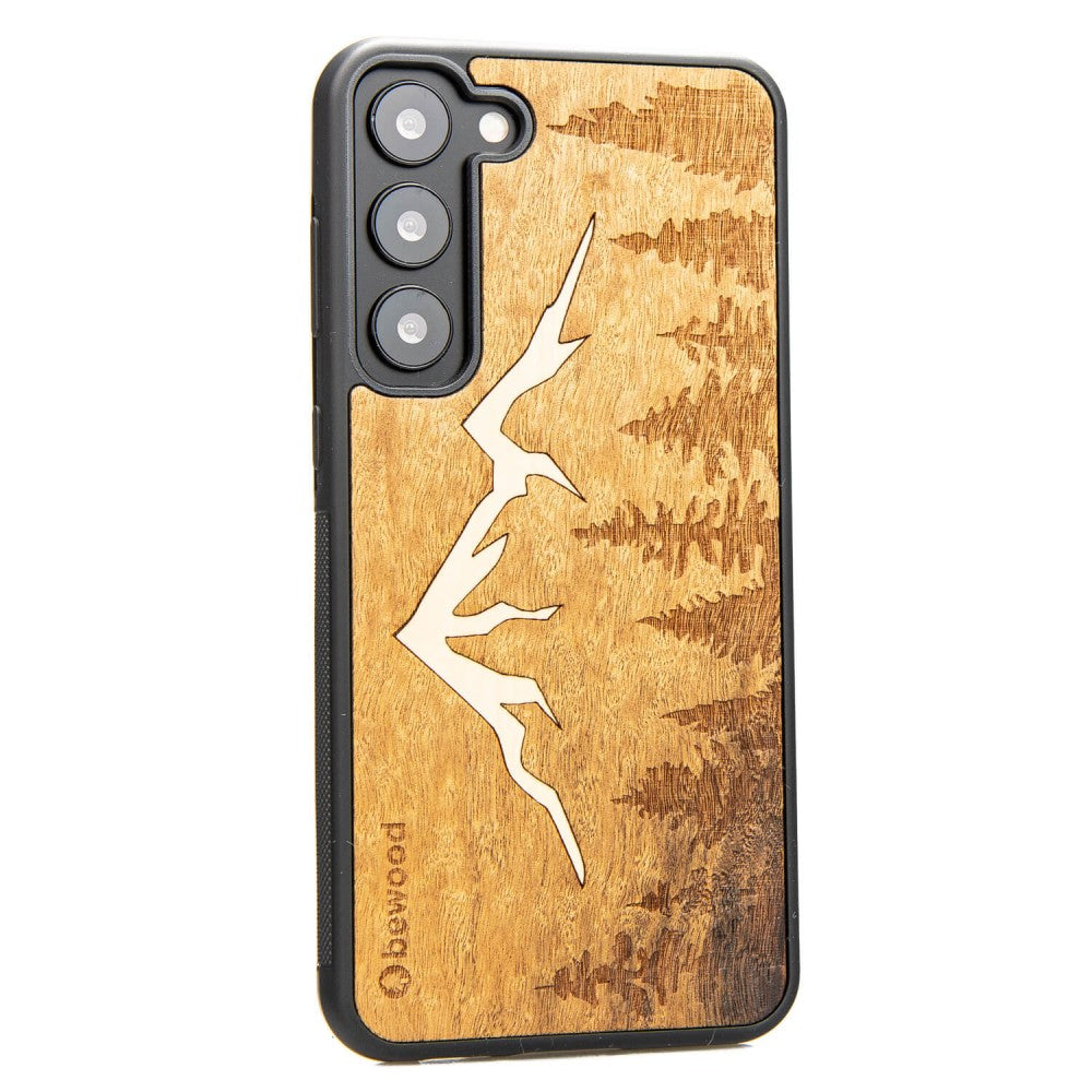 Holzhülle für Galaxy S23 Plus, Bewood Imbuia-Gebirge
