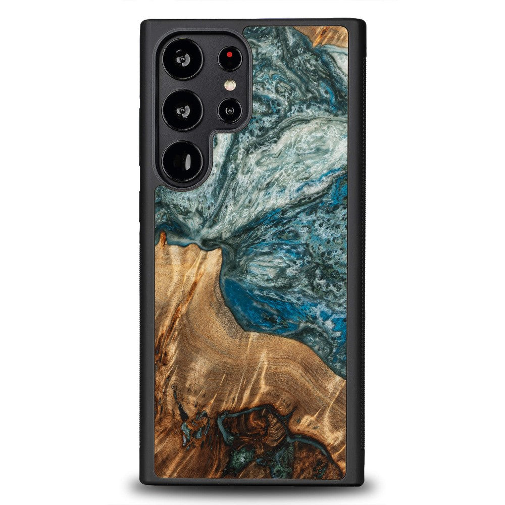 Holzhülle für Galaxy S23 Ultra, Bewood Unique Planets Erde