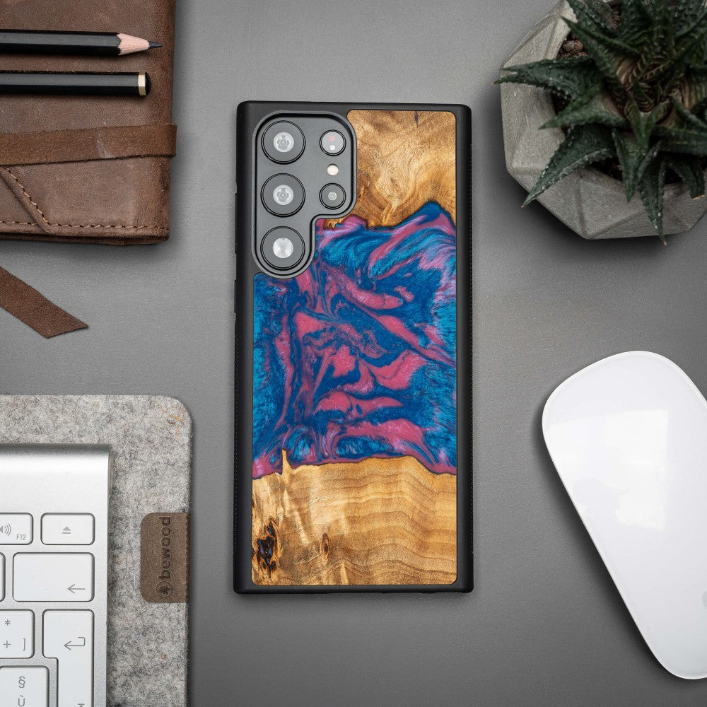 Holzhülle für Galaxy S23 Ultra, Bewood Unique Neons Vegas