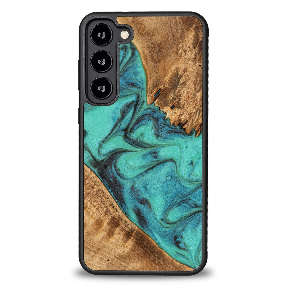 Holzhülle für Galaxy S23 Plus, Bewood Unique Turquoise